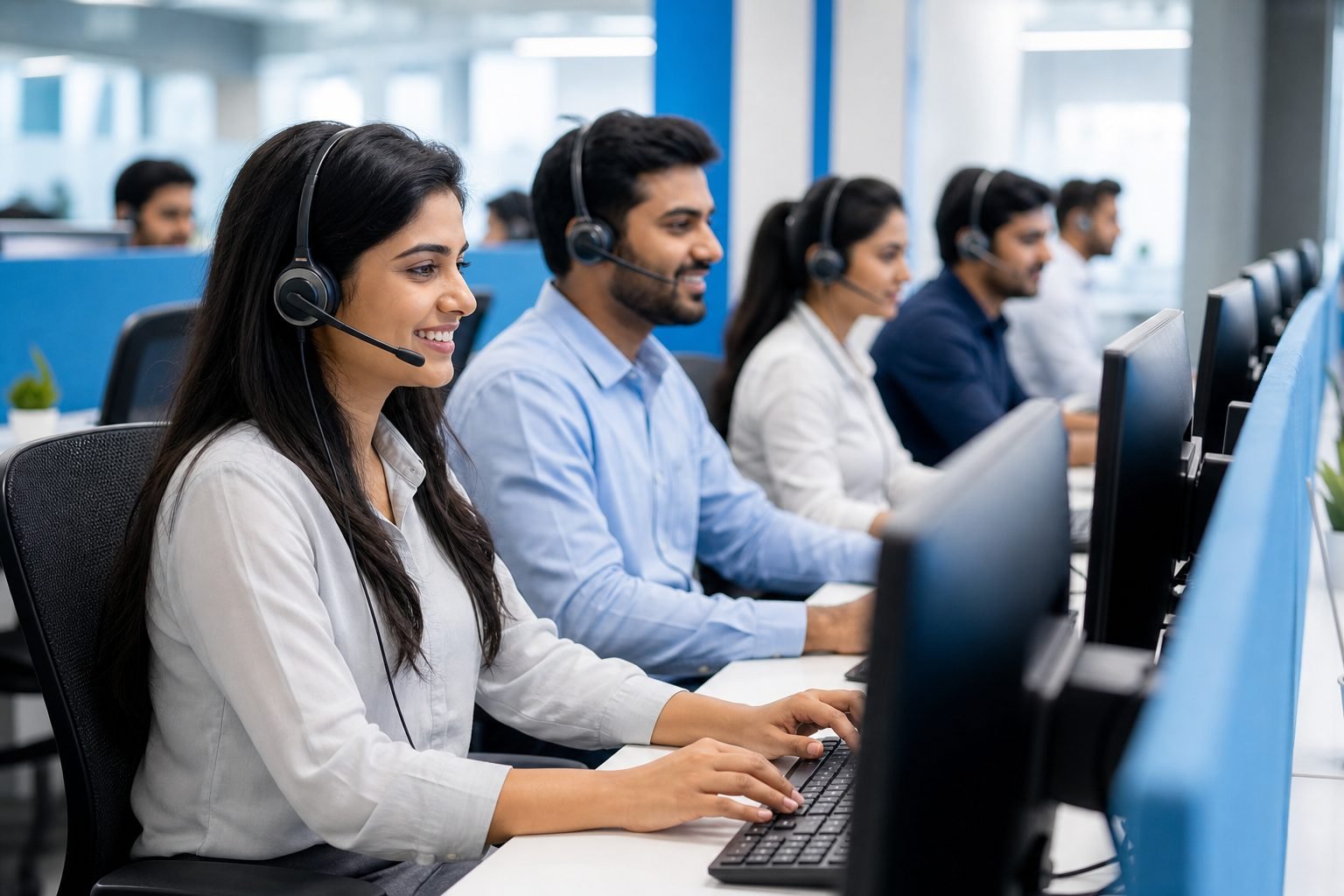 Customer care support team solving customer issues